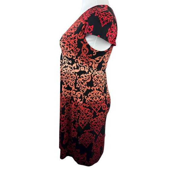 Soma Ombre Damask Short Sleeve V-Neck Jersey Mini Lightweight Sleep Dress Large - Picture 5 of 9